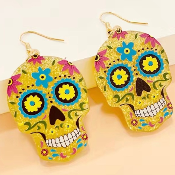 2/$25 or 3/$35 NWOT Dia De Los Muertos & Halloween sugar skull earrings - Picture 8 of 9